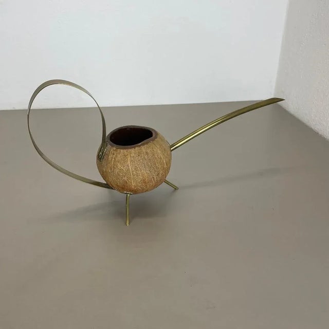 Brass and Coconut Watering Can attributed to Carl Auböck, Austria, 1950s For Sale - Image 12 of 18