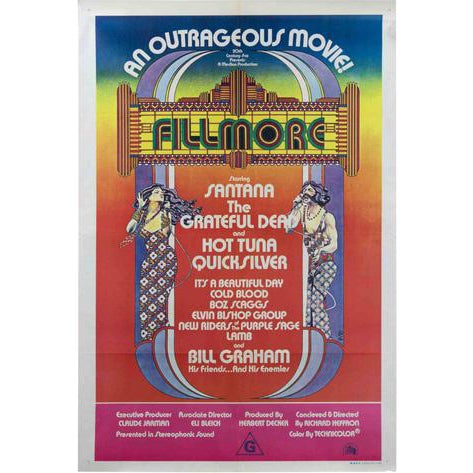 Art Nouveau Fillmore 1972 Concert Documentary Poster, 1972 For Sale