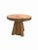 A wonderfully sculptural round side table. Crafted from solid suar wood with wood textures and shades throughout. The...