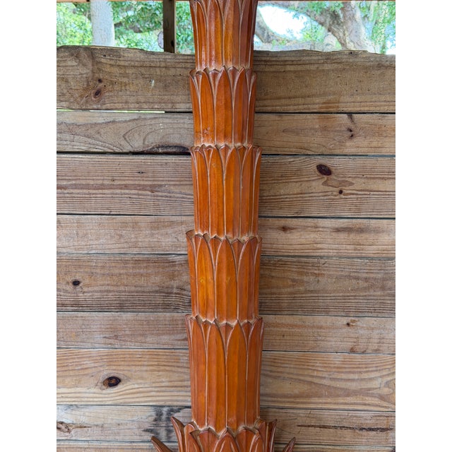 Wood Monumental Sculptural Italian Carved Pinewood Palm Tree Floor Lamp, Mid-20th Century For Sale - Image 7 of 12