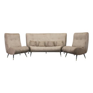 Curved Modular Sofa by Gigi Radice for Minotti, Italy, 1950s, Set of 3 For Sale
