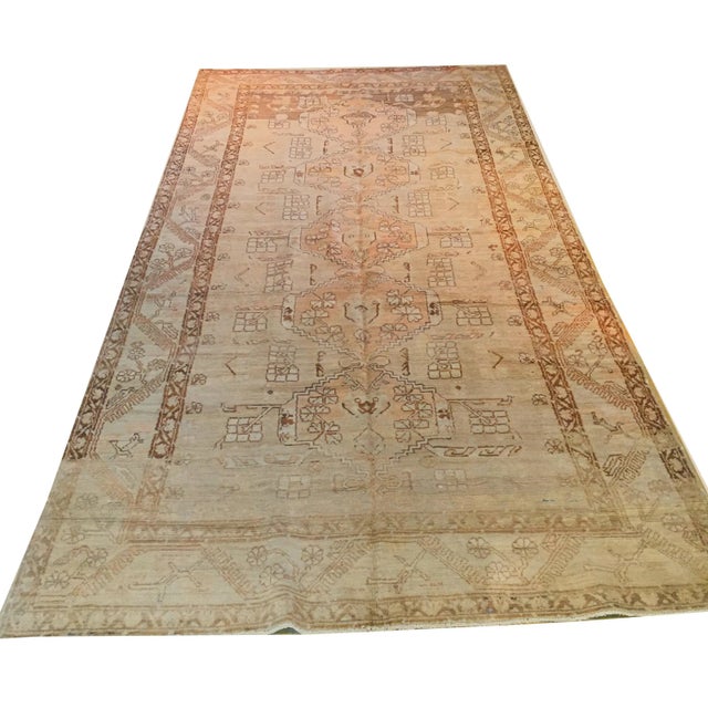 Turkish Vintage Turkish Oushak Rug 4'9 X 9'2 For Sale - Image 3 of 5