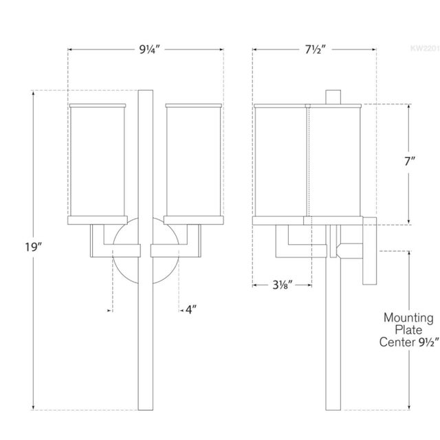 Modern Kelly Wearstler for Visual Comfort Signature Liaison Double Sconce in Bronze For Sale - Image 3 of 5