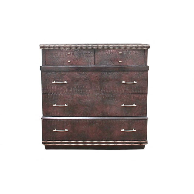Mid Century Faux Crocodile Chest of Drawers by United Furniture