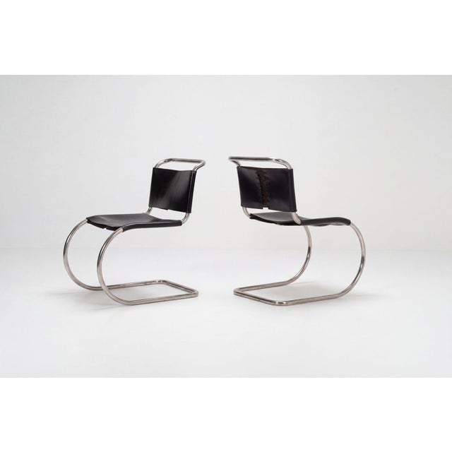 Pair of Ludwig Mies Van Der Rohe for Knoll Mr10 Chairs 1970 C. For Sale - Image 10 of 14