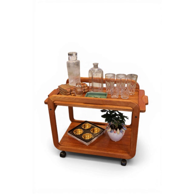 Brown Danish Teak Drinks Trolley with Loose Tray, 1960s For Sale - Image 8 of 18