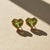 Not Yet Made - Made To Order Geometric Heart Peridot Stud Earrings, Silver, Gold, Pair For Sale - Image 5 of 8