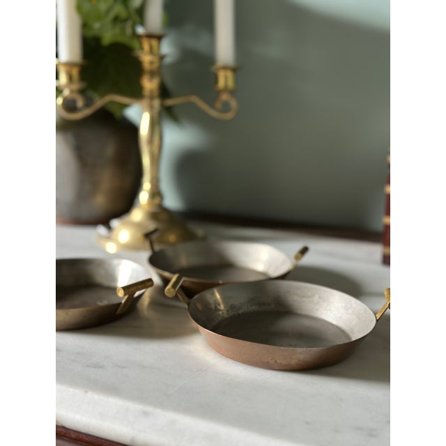 Mid-Century Modern Vintage Carl Auböck Copper & Brass Egg Pans - Set of 3 For Sale - Image 3 of 11