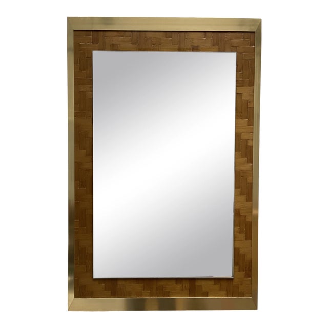 1970s Dal Vera Bamboo & Brass Mirror For Sale