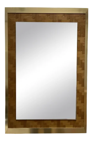 1970s Dal Vera Bamboo & Brass Mirror