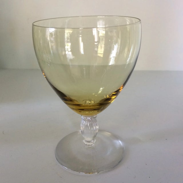 Canary Yellow Crystal Water/Wine Goblets - Set of 4 For Sale - Image 4 of 13