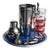 Vintage Cocktail Set With Tools, Shaker, Glass Mixer, and Tray, 9 Pieces For Sale