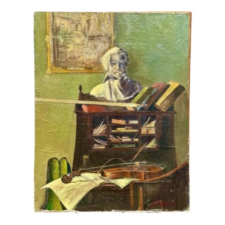 Antique Oil on Canvas Still Life Painting by Joseph De Salvi, Signed For Sale