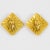 1980s Jean Patou Paris Gilt Metal Sun Pair of Clip Earrings With Yellow Poured Glass Cabochon For Sale - Image 5 of 6