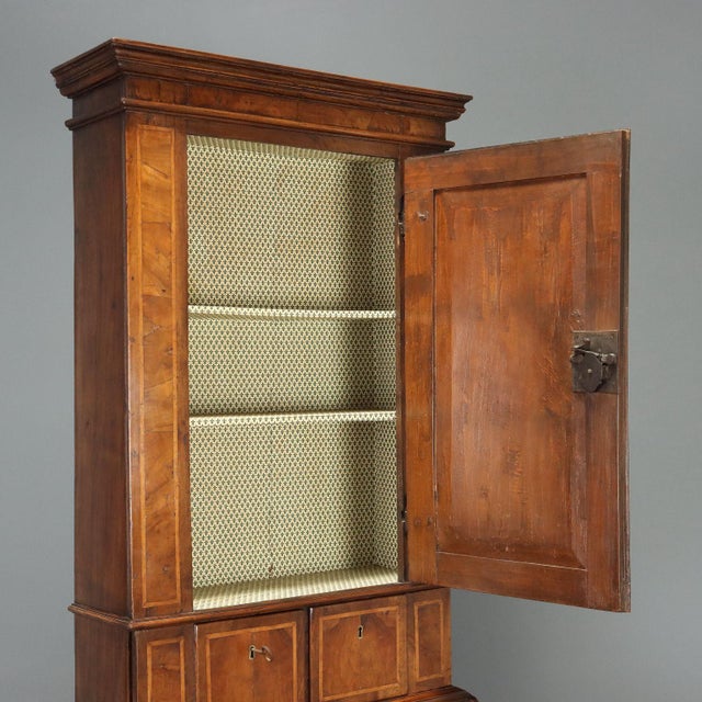 18th Century Walnut and Burl Walnut Trumeau, Italy For Sale - Image 3 of 14