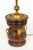 Brown 1970s Colonial Turned Wood Basin Lamp With Brass Cap For Sale - Image 8 of 10