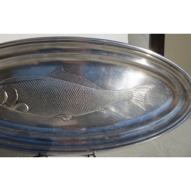 Metal Fish Server Silver Plate Circa 1900 Marked W. .M. . F. N. For Sale - Image 7 of 10