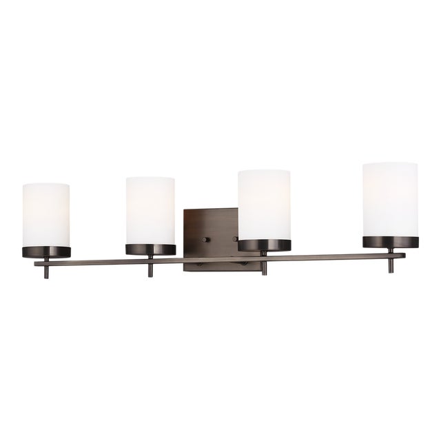 Modern Sean Lavin By Visual Comfort Studio Zire 4-Light Bath Fixture in Brushed Oil Rubbed Bronze For Sale - Image 3 of 3