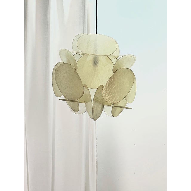 Light Yellow Fiberglass Plan Pendant Lamp by Enrico Botta for Sundown, 1968 For Sale - Image 8 of 8