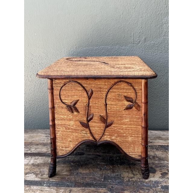 Vintage Tortoise Bamboo Sewing Box For Sale - Image 4 of 12