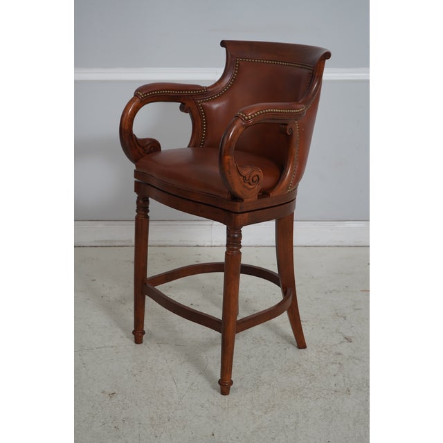 Age: Approx: 20 Years Old Details: Swivel Seats Nice Rolled Arms High Quality Brown Leather Tack Head Trim Condition:...