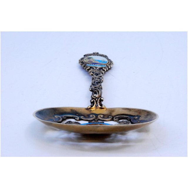 Silver Souvenir Spoon with Polychrome Cut-Out Shell For Sale - Image 4 of 8