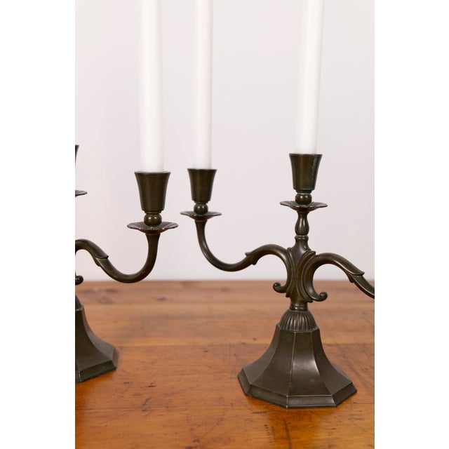 Large Model 155 Candelabras in Disko Metal by Just Andersen, 1930s, Set of 2 For Sale - Image 13 of 18