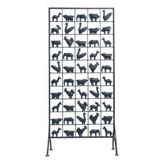 Atelier Marolles Freestanding Room Divider Screen with Animal Motifs in Wrought Iron by Jean Touret For Sale