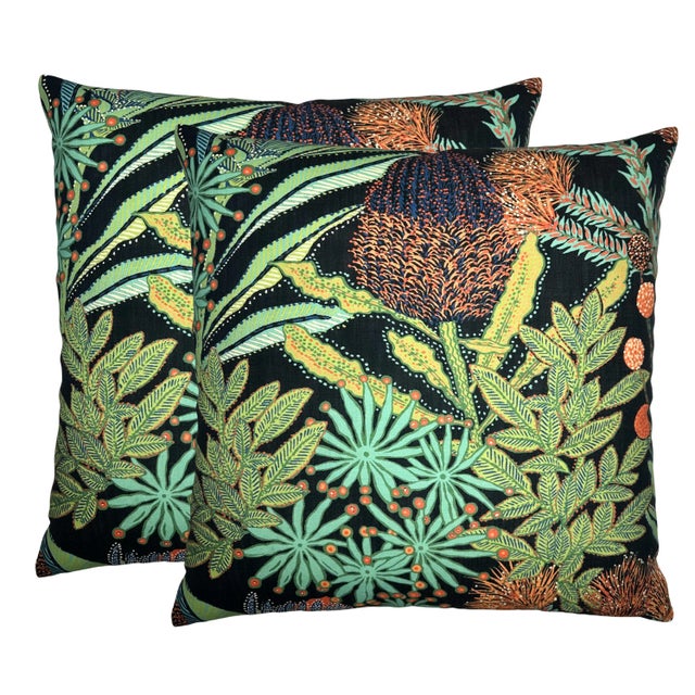 Protea Floral Pillow Cover ⭐️ Ships Within 2 Days On the Front: Floral Printed Fabric On the Back: Ivory or Black...