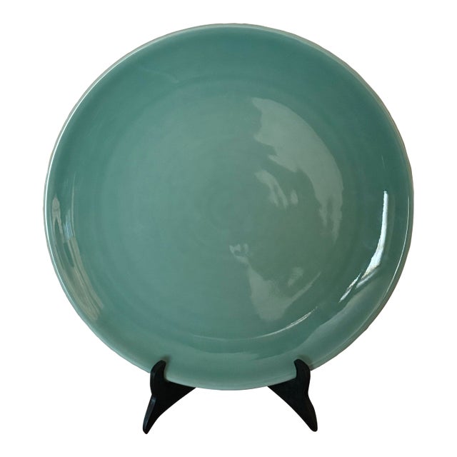 16.5” Diameter Celadon Green Platter For Sale