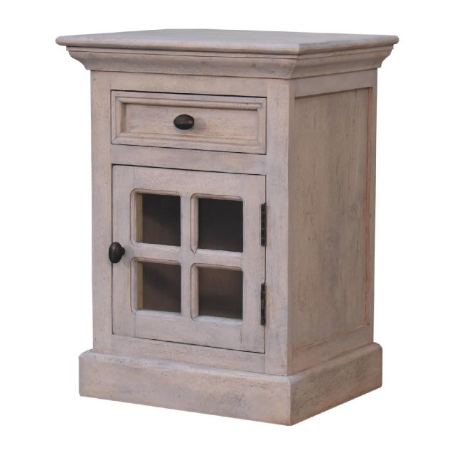 Minimalism Chestnut Solid Wood Sideboard With Glass Doors For Sale - Image 3 of 8