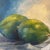 Early 21st Century Whitney Kreb Original Oil Still Life – “Limes on White Cloth” | Nantucket Artist, Hand-Painted Faux Mat on Board For Sale - Image 5 of 11