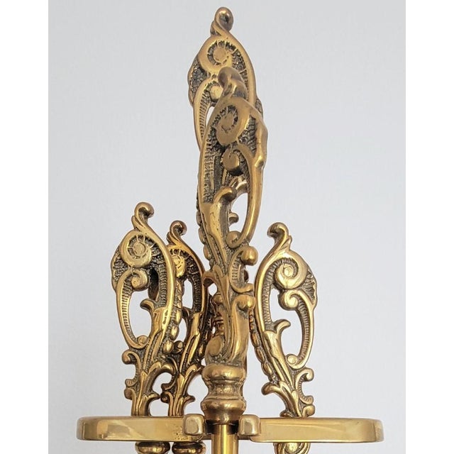 Italian Die-Cast Brass 5-Piece Fireplace Tool Set For Sale - Image 10 of 12