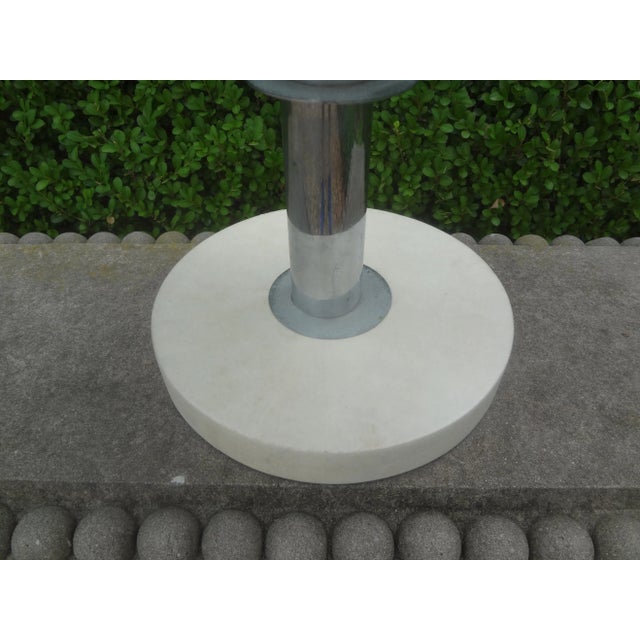 French Modern Chrome And Parchment Table. This French Modernist Side Table, Gueridon Or Cigarette Table Is Made Of Chrome...