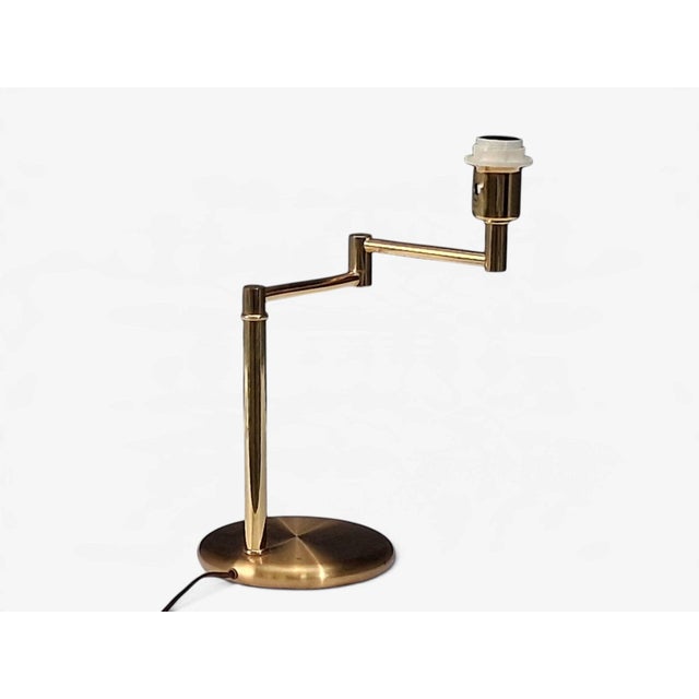 Swedish Modern, Articulating Table Lamp, Solid Brass, Sweden, 1980s For Sale - Image 14 of 15