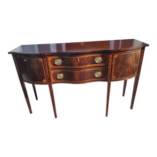 Council Craftsman Inlaid Mahogany Serpentine Sideboard For Sale