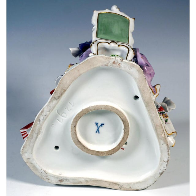 Blue Porcelain Genre Group of Card Players attributed to J.J. Kaendler for Meissen, Germany, 1880s For Sale - Image 8 of 9