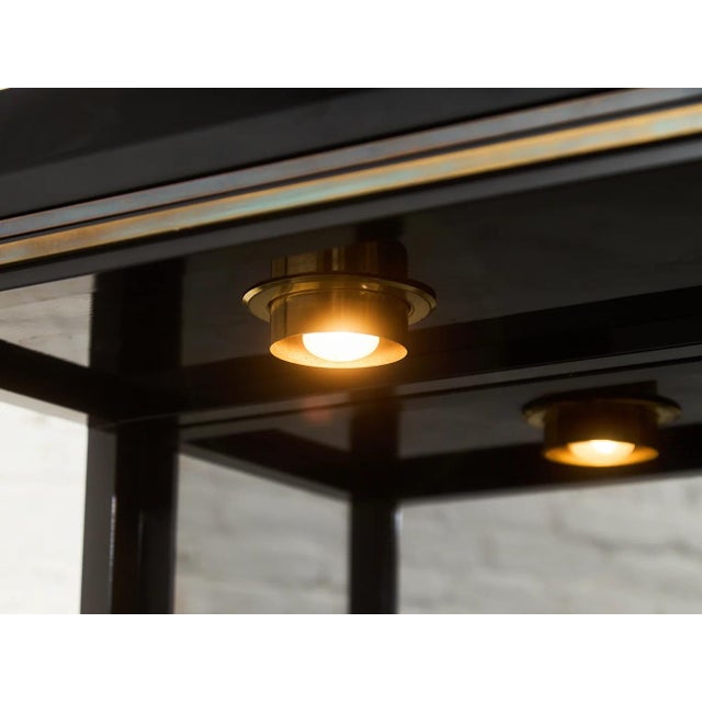 Black Mid 20th Century Styled After Drexel Heritage Et Cetera Asian Chinoiserie Black Lacquer China Display Cabinet For Sale - Image 8 of 11