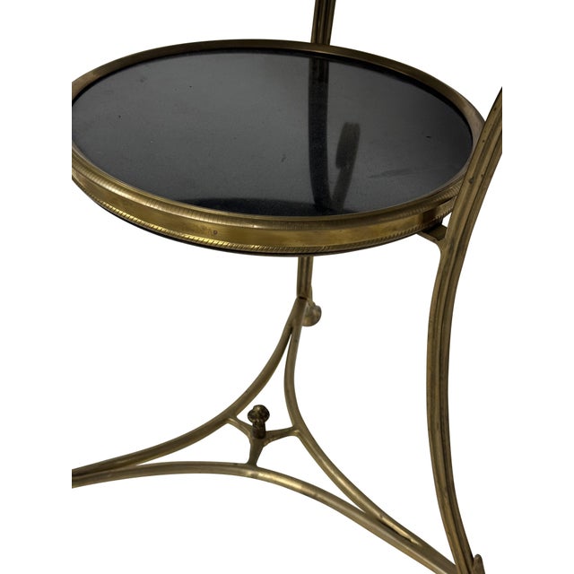 19th Century French Brass and Black Marble Gueridon Table For Sale - Image 4 of 18