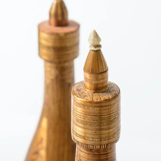 Late 18th Century Napoleonic Collection of Straw Art on Glass Bottles, 18Th C. Set of 7 For Sale - Image 5 of 12