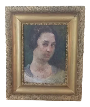 Early 20th Century Portrait of a Lady Oil Painting, Framed