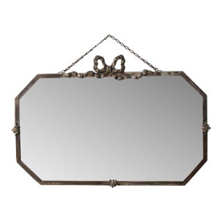 Circa 1930 French Art Deco Wall Mirror With Hanging Chain France 1930s For Sale