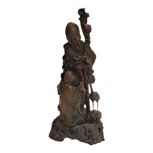 Chinese Qing Carving of Immortal For Sale