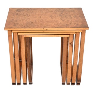 Art Deco Burr Walnut Nesting Tables, 1930, Set of 4 For Sale