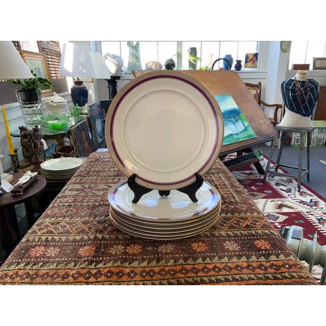 Circa 1980's set of seven plates 10.75”. Mikasa Petite Bone Cameron Taupe Design Kimberly MC Sparran. Made in Japan. Great...