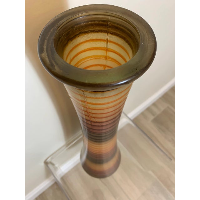 Vintage Mid-Century Spanish Multi Stripe Vase For Sale - Image 4 of 7