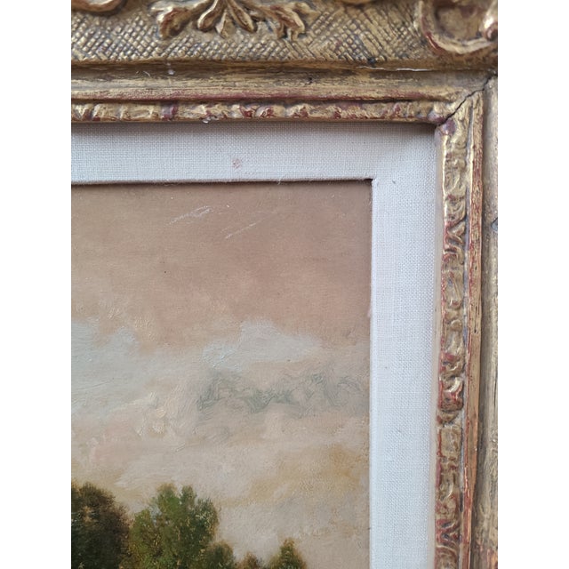 Claude E. Picault Antique Oil Painting 19th Century Pastoral Pond Landscape For Sale - Image 16 of 17