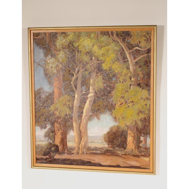 Impressionist California landscape painting by Ralph Holmes (1876-1963). Oil on canvas. Frame dimensions, height 34" width...