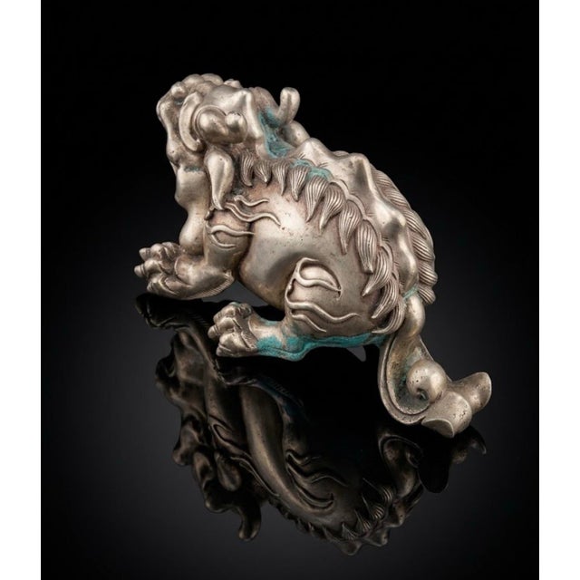 Chinese Bronze With Silver Overlay Scholarls Object For Sale - Image 3 of 5