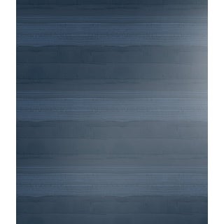 Transitional Strie Stripe Navy Wallpaper For Sale